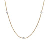 1.00CTW Station Round 3 Diamond Necklace 18k Yellow Gold Rope Chain Link G VS2