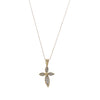 Diamond Cross Pendant 10k Yellow Gold Prince Of Whales Chain Link Necklace