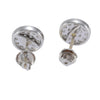 0.90CTW Womens Disc Cluster Earrings 18k White Gold Fine Vintage Screw Backs