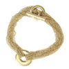 Tiffany & Co. Circle Charm Toggle Bracelet 18k Yellow Gold Cable Mesh Strand