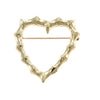 Vintage Tiffany & Co. Bamboo Open Heart Brooch Pin 18k Yellow Gold 28x32mm 5.5g