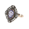 1.4ctw Amethyst Rose Diamond 1880s Antique Victorian Ring 14k Yellow Gold Silver