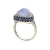 4.82CTW Trillion Lavender Jadeite Jade Diamond Sapphire Ring 10k White Gold