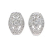 1.40CTW Round Diamond Flower Huggie Cluster Earrings 18k White Gold Snapback