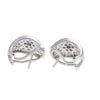 1.40CTW Round Diamond Flower Huggie Cluster Earrings 18k White Gold Snapback