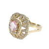 2.22CTW Radiant Cut Pink Sapphire Diamond Pave Cocktail Ring 14k Yellow Gold