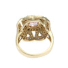 2.22CTW Radiant Cut Pink Sapphire Diamond Pave Cocktail Ring 14k Yellow Gold