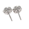 0.90CTW Round Diamond Flower Stud Cluster Earrings 14k White Gold Butterfly Back