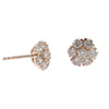 1.20CTW Round Diamond Flower Stud Cluster Earrings 14k Rose Gold Butterfly Backs