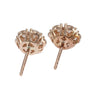 1.20CTW Round Diamond Flower Stud Cluster Earrings 14k Rose Gold Butterfly Backs