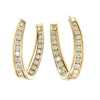 2.44CTW Graduating Diamond In Out  Hoop Diamond Earrings 18k Yellow Gold