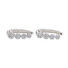 1.00CTW Diamond Flower Cluster Clip Earrings 14k White Gold Snap Closure