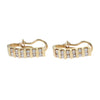 1.20CTW Bar Set Diamond Earrings 14k Yellow Gold French Backs