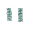 1.80CTW Baguette Emerald Diamond Cluster Earrings 14k White Gold Womens Vintage