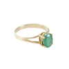 1.21CTW Oval Green Emerald Solitaire Ring 10k Yellow Gold Womens Estate