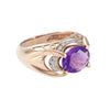 3.20CTW Oval Amethyst Diamond Cocktail Ring Solid 10k Rose Gold Band