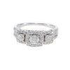 ZALES Past Present Future Diamond Halo Engagement Ring 14k White Gold 1.10CTW