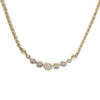 0.80CTW Graduated Diamond Necklace 14k Yellow Gold Espiga Wheat Chain Pendant
