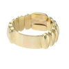 Oval Pink Coral Cocktail Ring Ribbed Band 18k Yellow Gold Womens Vintage Estate