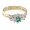 0.55CTW Emerald Diamond Cocktail Ring 14k Yellow Gold Womens Vintage Estate