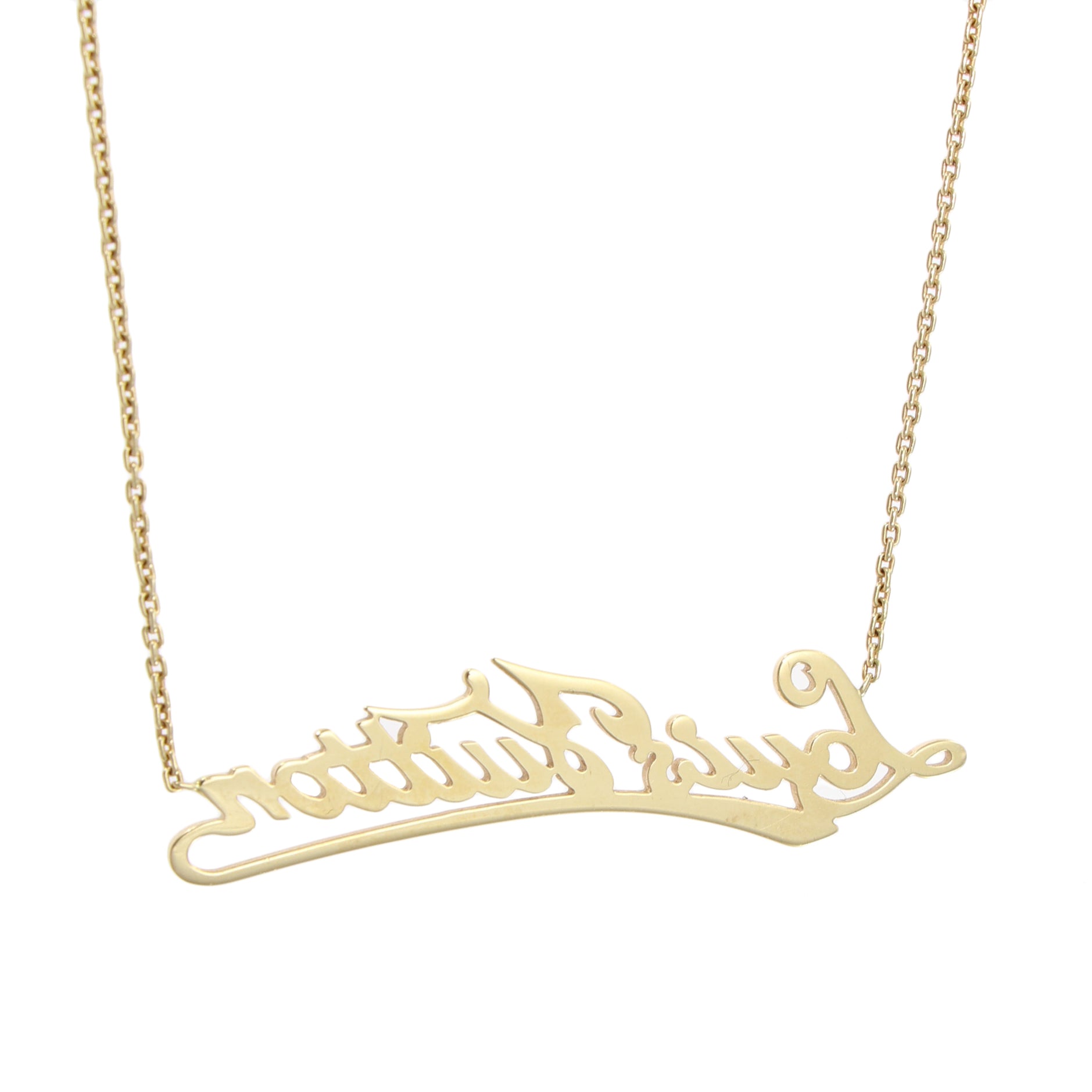 Louis Vuitton 18K Yellow Gold Diamond Signature Necklace