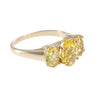 3.38CTW Oval Citrine 3 Stone Cocktail Ring Solid 14k Yellow Gold