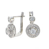 1.20CTW Gabriel & Co. Diamond Halo Clip Earrings 14k White Gold Womens Estate