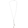 Tiffany & Co. Tripple Pearl Lariat Pendant Chain Necklace 18k White Gold