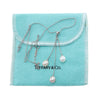 Tiffany & Co. Tripple Pearl Lariat Pendant Chain Necklace 18k White Gold