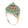 1.97CT Thai Princess Emerald Cluster Harem Ring 18k Yellow Gold Vintage Art Deco