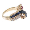 1.50ctw Baguette Ruby Sapphire Diamond Spiral Band Ring 14k Yellow Gold