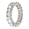 6.65ctw Emerald Diamond Eternity Wedding Band Ring Platinum G-H VS1-VS2