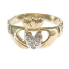 Irish Claddagh Diamond Love Heart Band Ring 14k Yellow Gold Womens 4.50