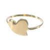 Large Closed Heart Engravable Signet Band Ring Solid 14k Yellow Gold