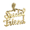 Special Friend Bracelet Charm Solid 14k Yellow Gold 1.2g Womens Vintage Estate