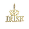 100 percent Pure Irish Bracelet Charm Solid 14k Yellow Gold 0.6g