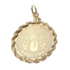 To My Bridesmaid Medallion Bracelet Charm Necklace Pendant 14k Yellow Gold 2.7g