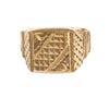 Mens Engravable Pyramid Signet Band Ring Solid 22k Rose Gold US 10.25