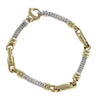 Womens Popcorn Bar Chain Link Bracelet Solid 14k White Gold 5mm 6.75" 13.9g