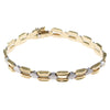 Fancy Diamond Bar Chain Link Bracelet 14k Yellow Gold 9.5mm 8.25inches 13.1g