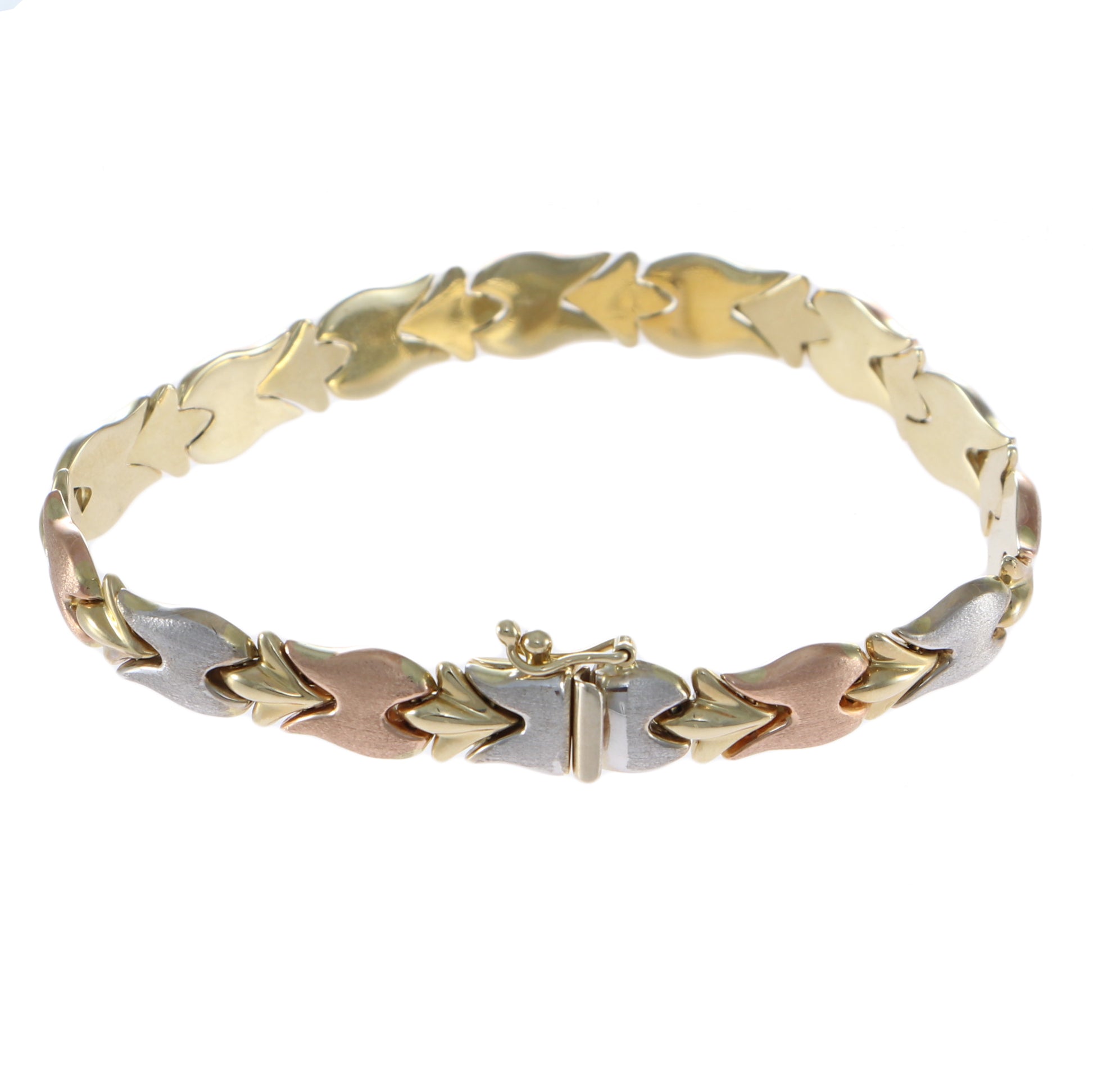 Plumeria flower 14k Tri color gold 6.5” bracelet — Vintage Jewelers &  Gifts, LLC.