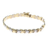 Fancy Olympic Touch Chain Link Bracelet 14k Muti-tone Gold 7.5mm 6.75inches 10g