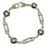 Womens Cable Link Chain Link Station Bracelet Solid 14k Gold 10mm 7.50" 17g