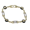 Womens Cable Link Chain Link Station Bracelet Solid 14k Gold 10mm 7.50" 17g