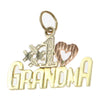 Number One 1 Love Grandma Bracelet Charm Solid 14k Yellow Gold 1.2g