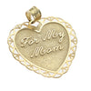 For My Mom Words Love Heart Someone Solid Bracelet Charm 14k Yellow Gold