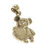I Love You Teddy Bear Heart Baby Bracelet Charm Solid 14k Yellow Gold 2.6g