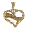 Love Flower Heart Bracelet Charm Solid 14k Yellow Gold 1.3g