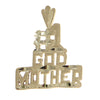 Number One #1 God Mother Bracelet Charm Solid 14k Yellow Gold 0.8g