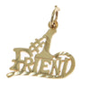 Number One #1 Friend Bracelet Charm Solid 14k Yellow Gold 0.9g